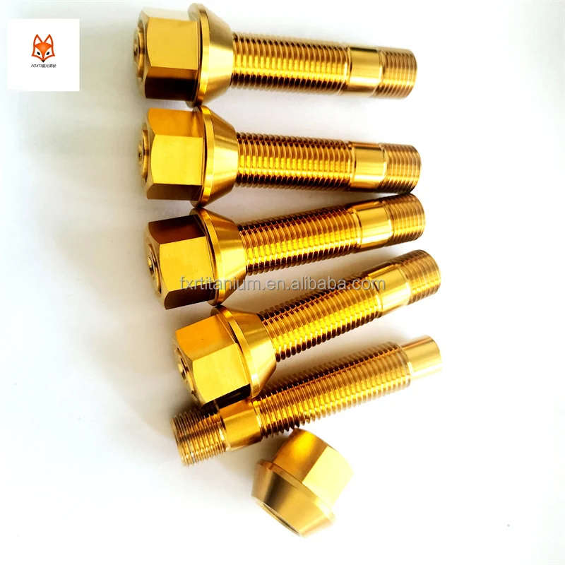 Wholesale GR5 12X1.5x75MM  TITANIUM wheel STUD CONVERSION KIT WITH TITANIUM LUG NUTS FOR BMW 85-12 E30 E36 E46 E90 E92 E93 M3