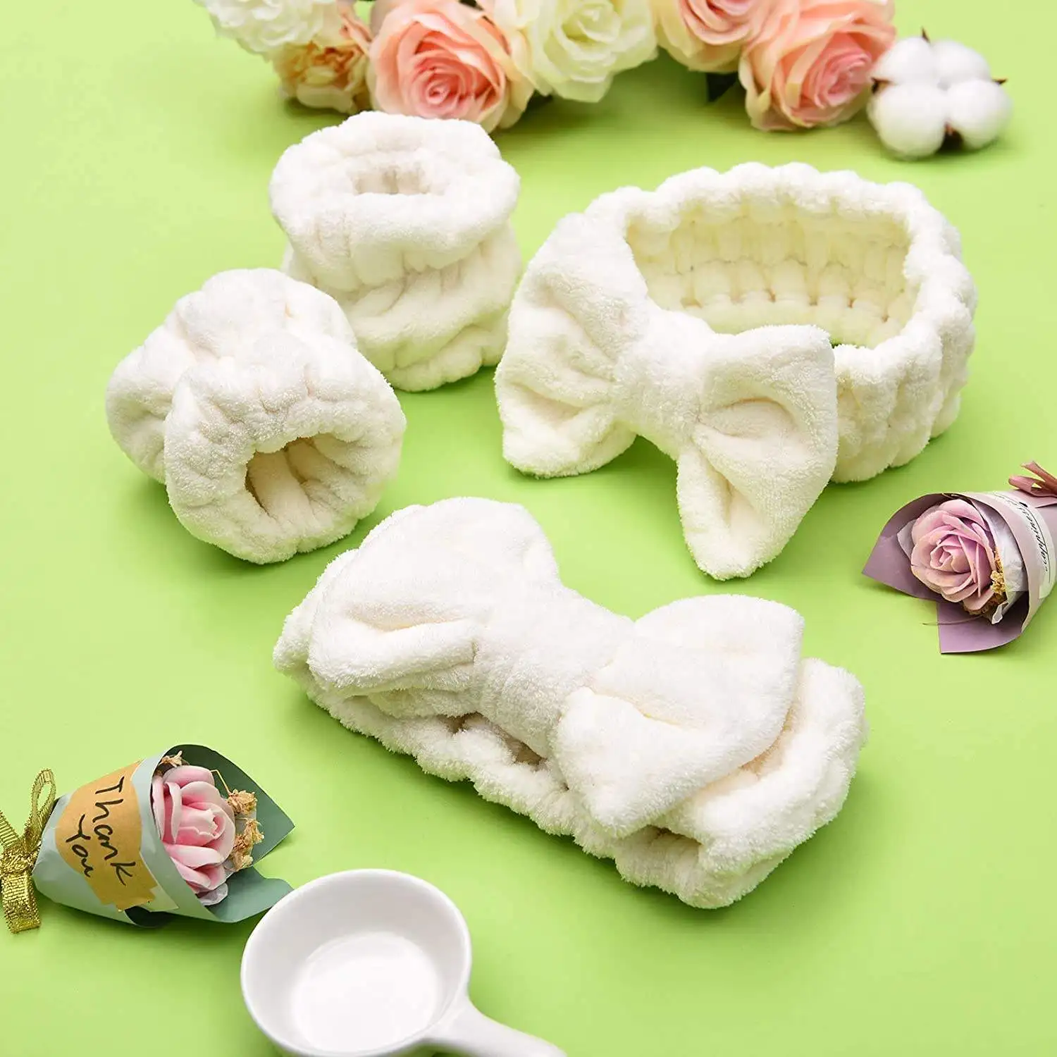 High quality bandeau soft Spa Headband facial hair band makeup headband with hand band for wash face