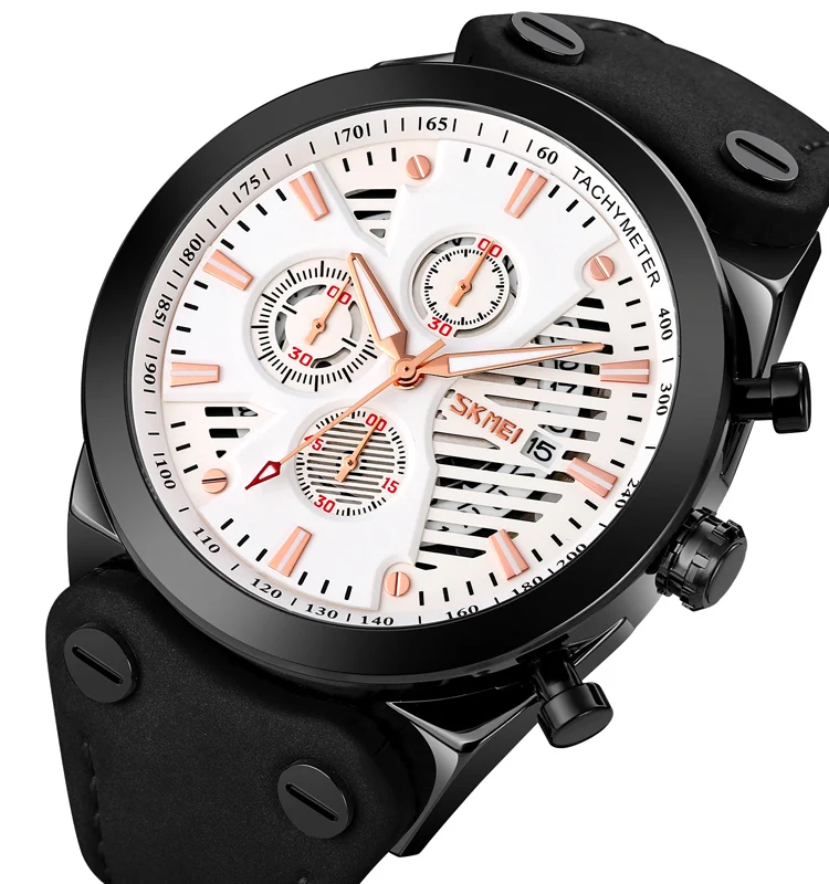 Latest Skmei 9282 Leisure Leather Bracelets Wristwatches Relojes Hombre Montre Luxurious Men Quartz Watches