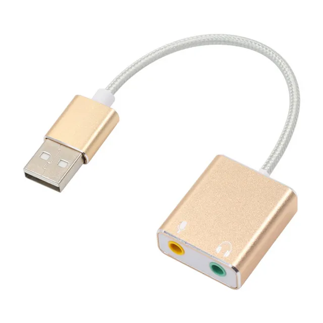 Лидер продаж USB 7 1 металлическая внешняя звуковая карта с интерфейсом 2