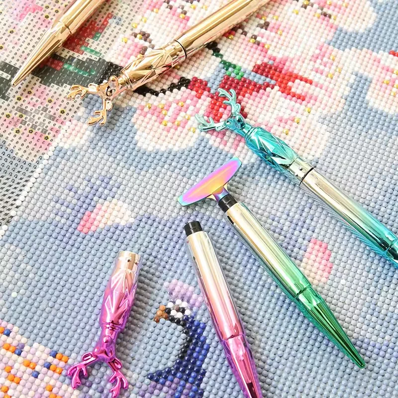 Factory Wholesale 5d Diy Diamond Painting Point Drill Pen Aluminium Alloy Metal Pen Tips Clay Set Mosaic Embroidery Accessories