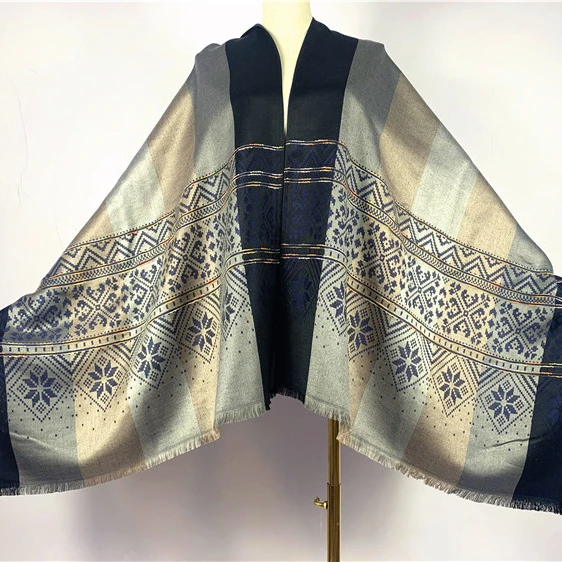
Manufacturers selling fashion jacquard warm and soft silk scarves for women 