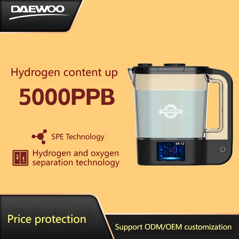 2L Hydrogen Water Pitcher Maker utilizing SPE and PEM technology, equipped with high-frequency hydrogen-rich kettle
