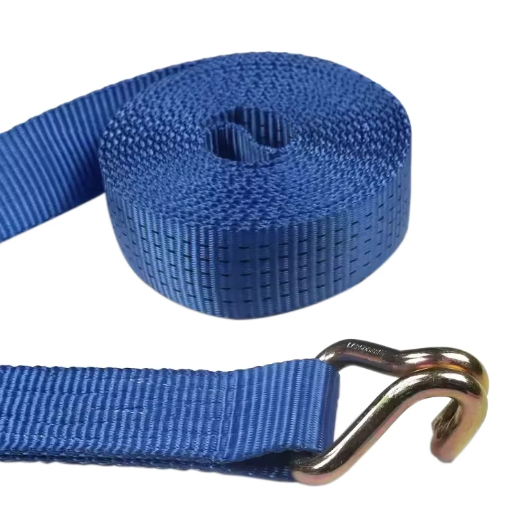 Factory Price Blue Plated Heavy Duty Truck Car Cargo Polyester Lashing Belt 50mm 5ton Ratchet Tie Down Strap
