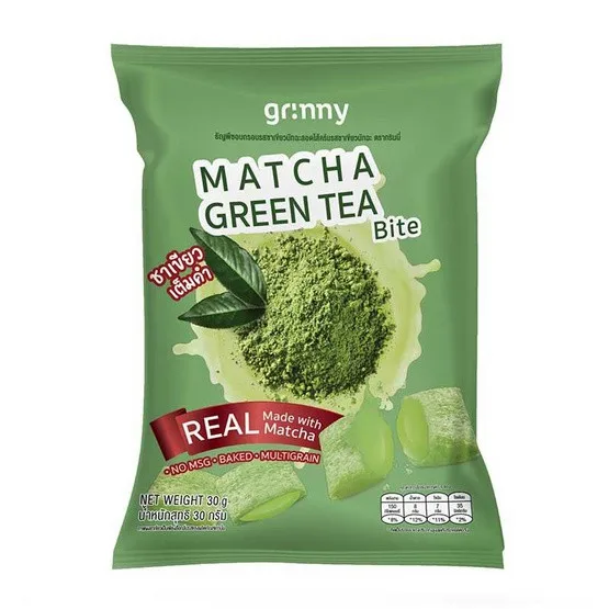Вкусный закусочный зерновой продукт вкус зеленого чая приготовленный из 100% многогранной упаковки премиум-класса 30 г от