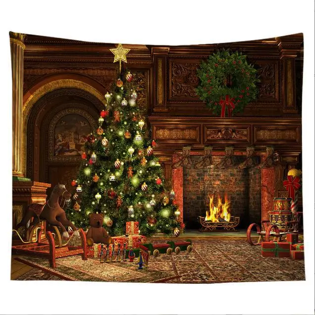 Custom Amazon Printed Wall Hanging Tapestry For Home Decor Polyester Christmas Blankets Printing Blanket Decoration Wall Carpet