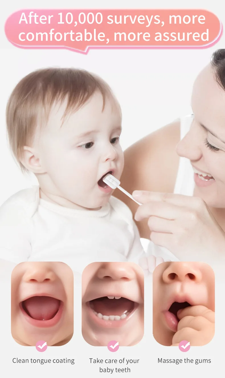 Knitted Gauze Glue-free Forged Baby Tongue Cleaner Oral Tongue Cleaner For Babies