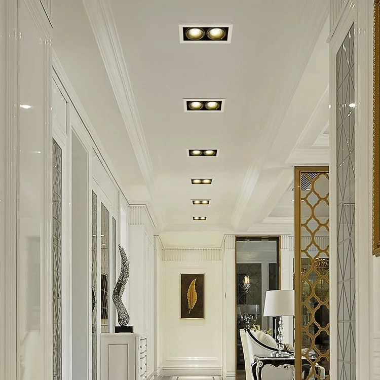 
Puluoti High Quality Aluminum Double Heads Adjustable 24w 36w Indoor Embedded LED Spotlight 