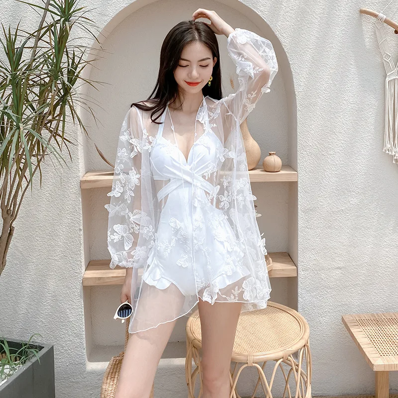 Korea 2023 Woman Highly elastic Two  Piece Swimwear Summer Dress Bikini Swimming Wear With Coverups