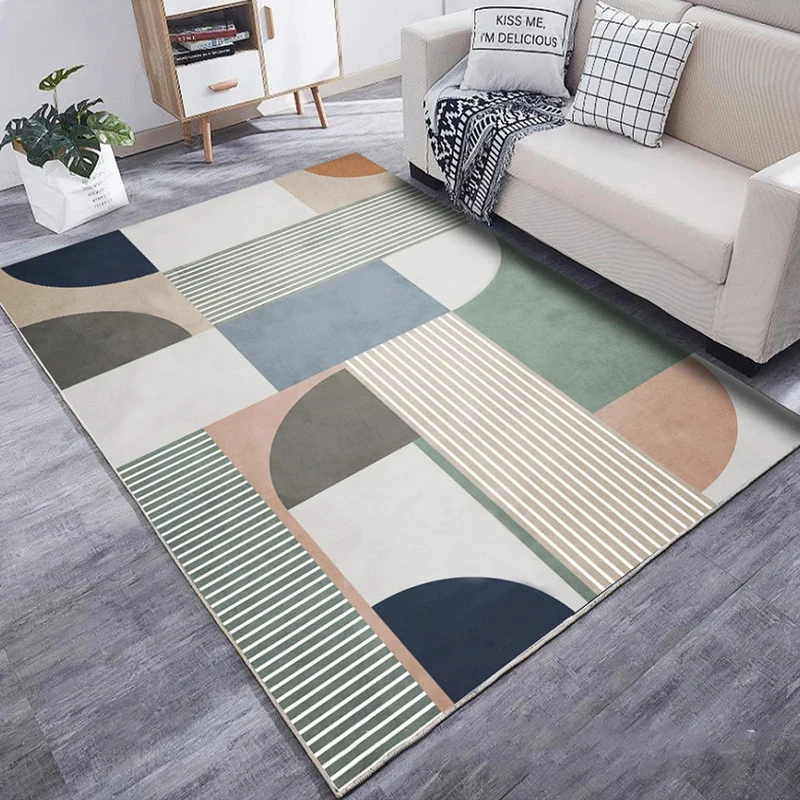 Modern Customised 3d 100% Polyester Geometric Pattern Printing Door Carpets 2m Roll  And Rugs Living Room