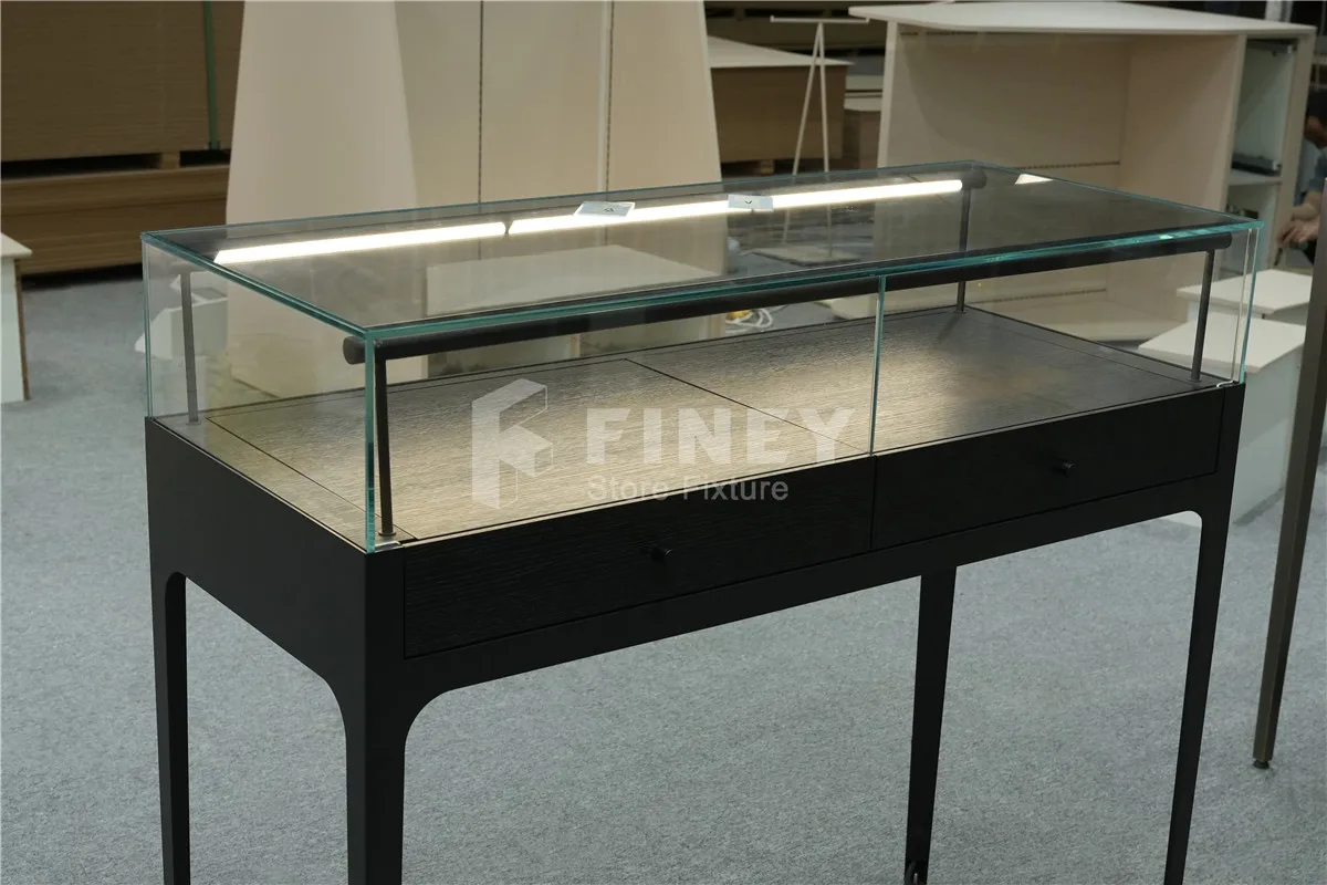 Customized Boutique Showcase with LED Light Cabinet Diamond Jewelry Wall Display for Shop Interior Design Fitting