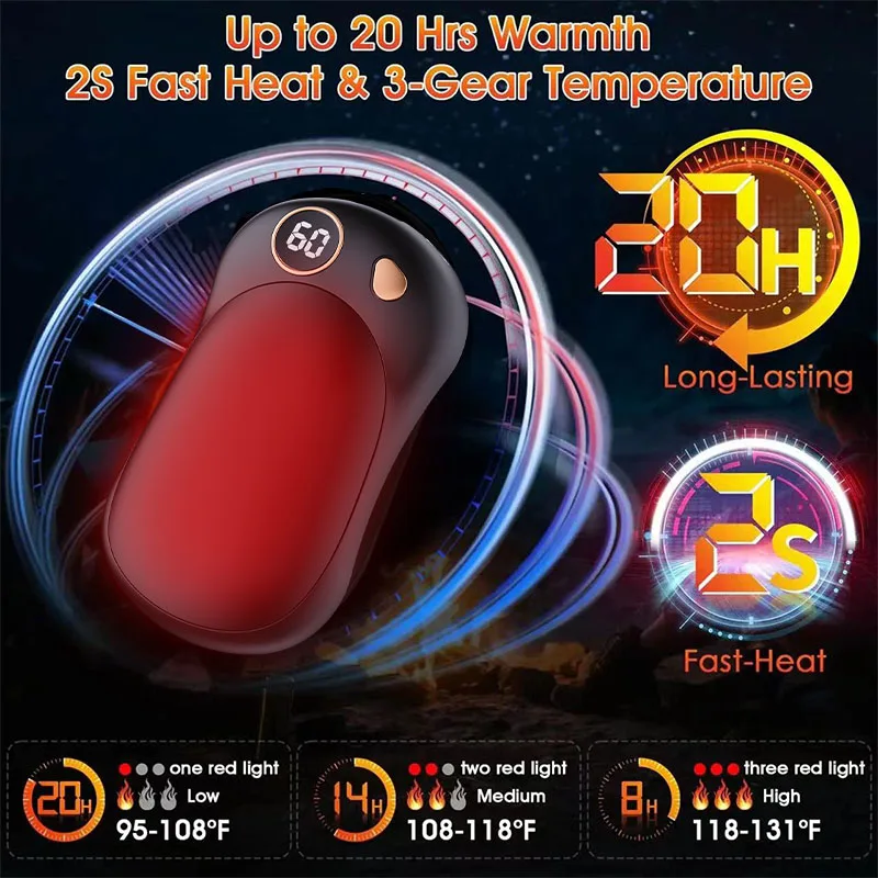 Q6 10000mah portable outdoor 10w 5v 2a mini hand warmer power banks