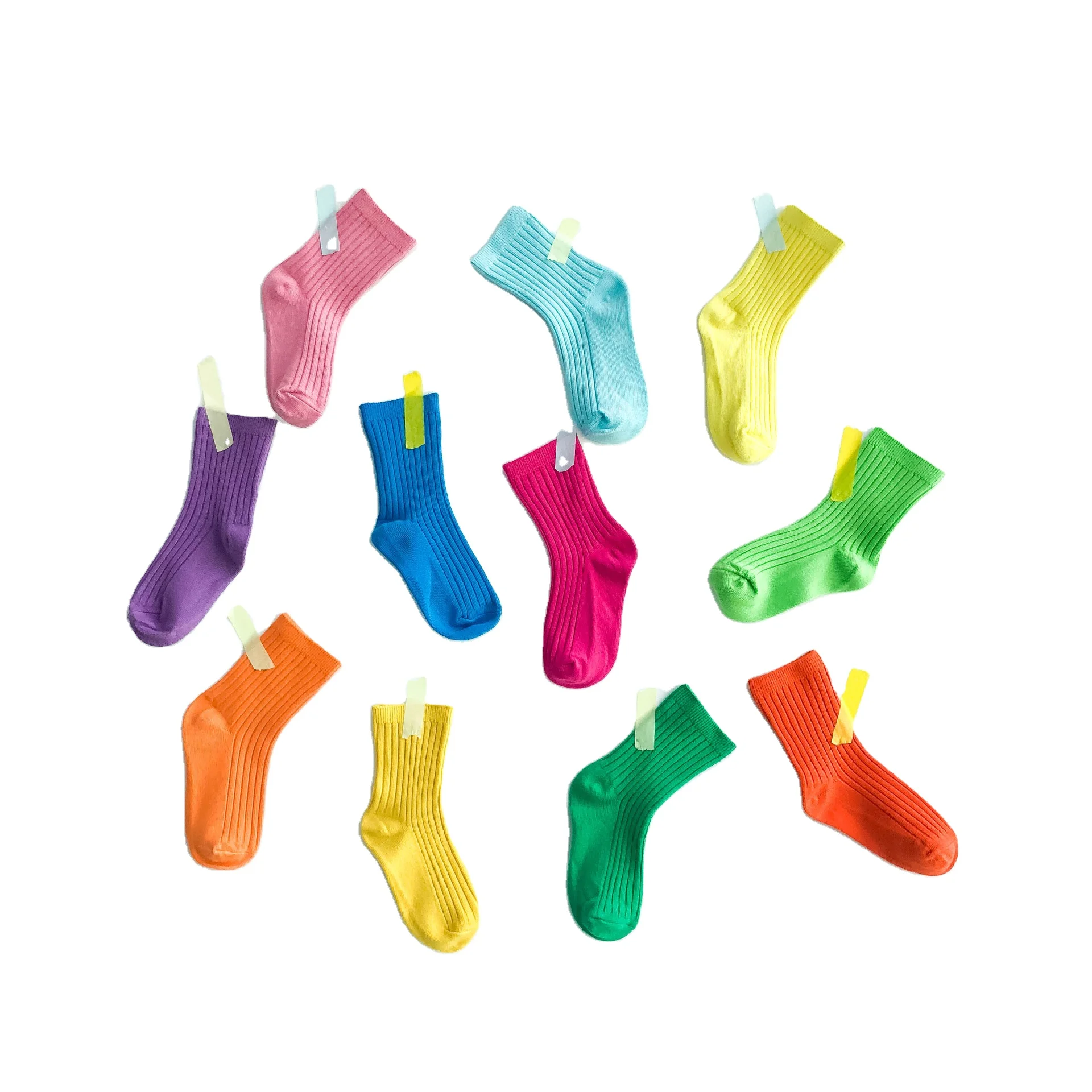 
Color socks children candy colorful macaron cute baby socks solid color cotton socks custom wholesale 