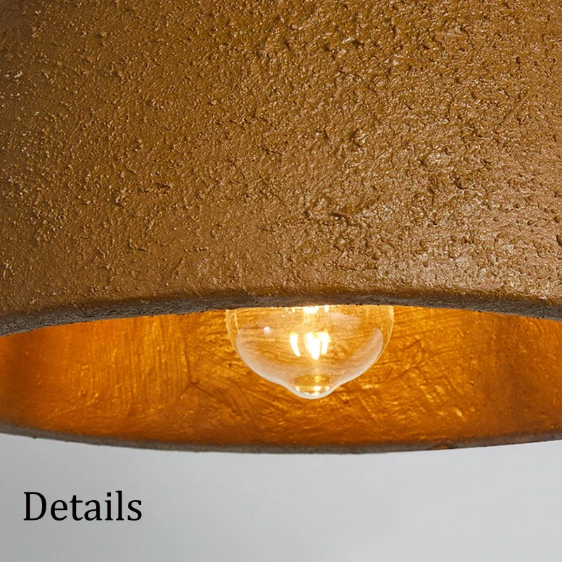Japan Wabi Sabi Personality Hat Brown Pendant Lamp Corridor Home Stay Restaurant Dinning Room Bowl Hanging Light