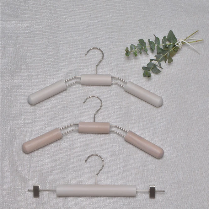 Laser lettering 2021 New design  Washed white hanger with Nickel plated flat hook