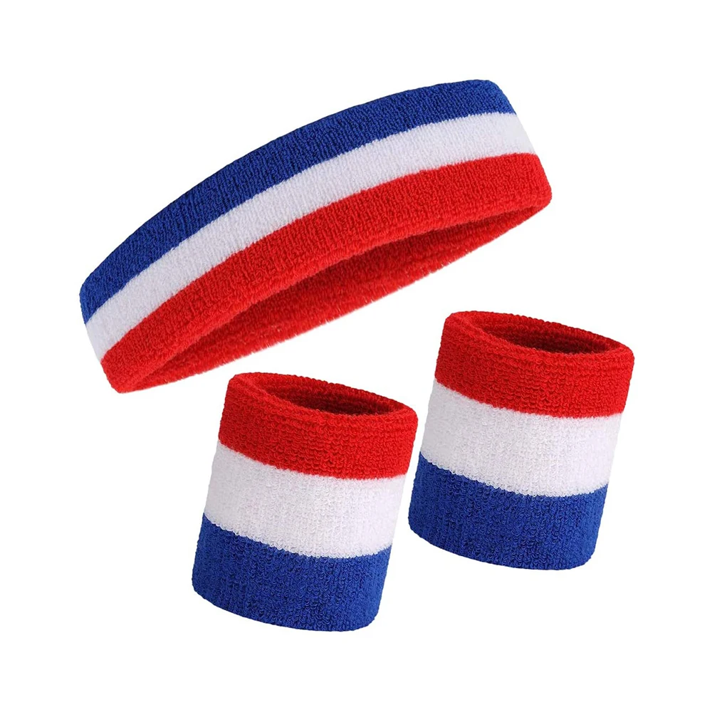 custom sweatband sports headband embroidery cotton sweatbands no minimum order rainbow terry sweat wrist band head bands cycling