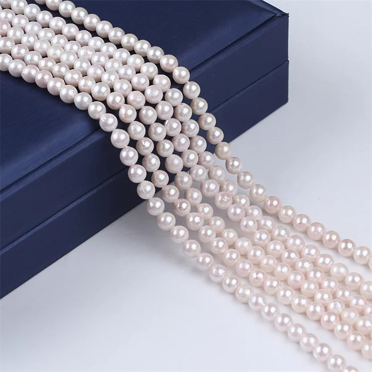 6-7mm Natural White AAA Akoya Seawater Round Pearl Strand