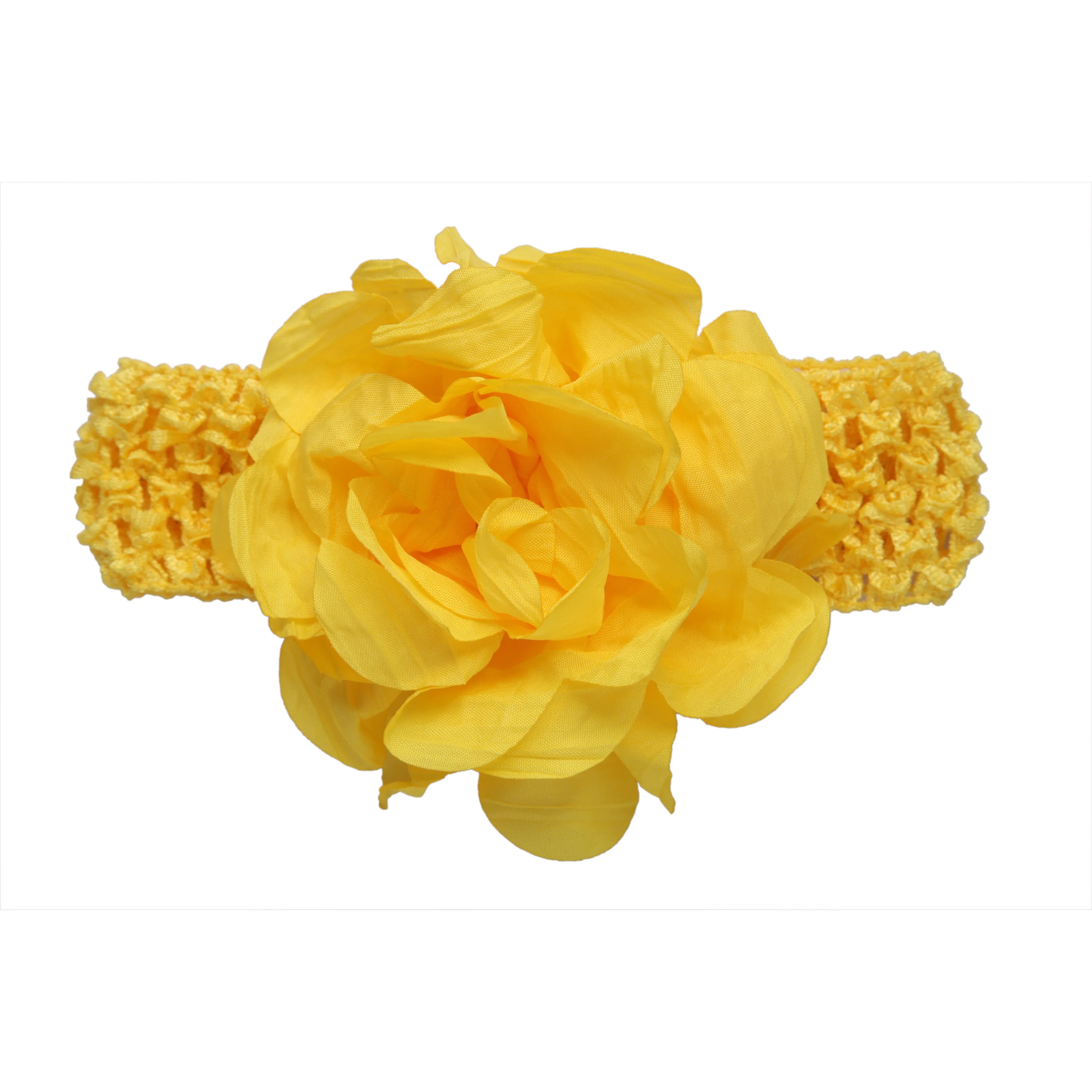 Китайский производитель, недорогие детские эластичные резинки для волос с желтым цветком для детского украшения