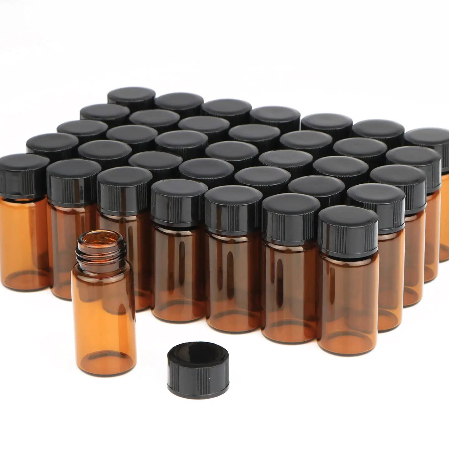 essential oil glass bottles 2024 new arrival empty round brown 50ml Ready to ship skin care oil glass bottle
