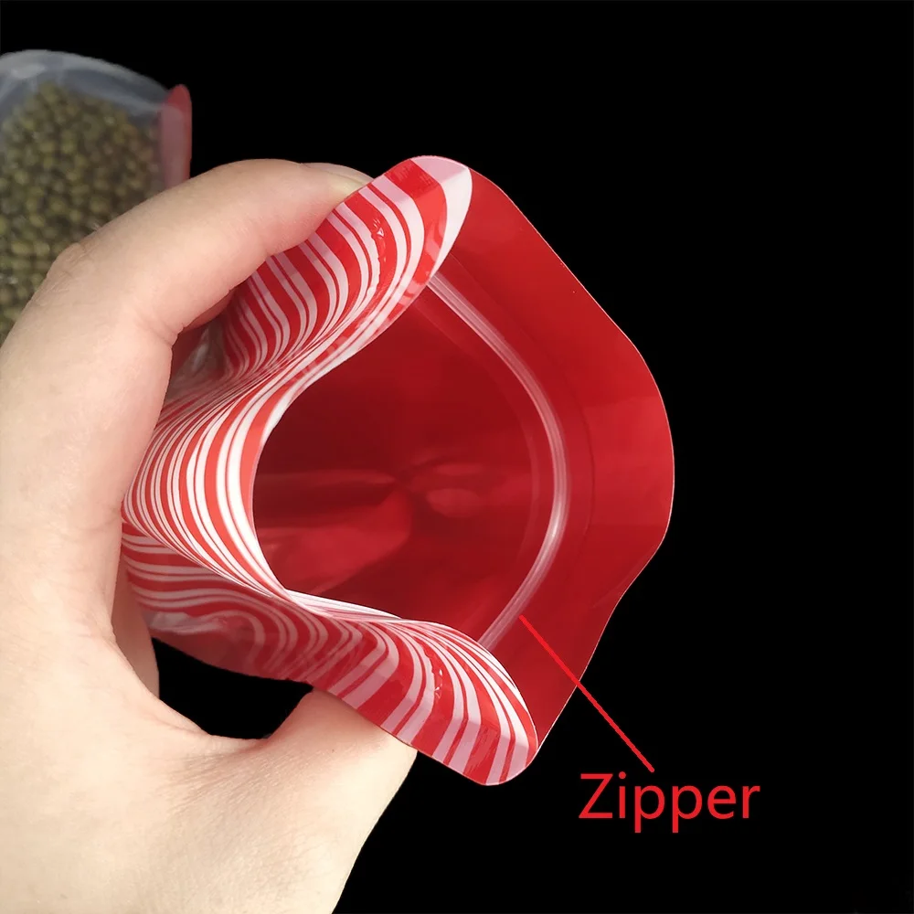 Christmas Stockings Special Shaped Candy Packaging Mylar Bags Wholesale Plastic Zipper Christmas Bag For Gummies