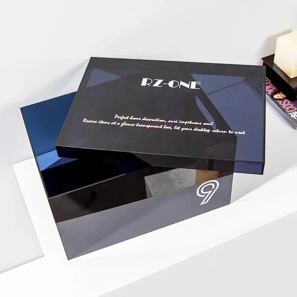 Custom Clear Acrylic Cube Box Acrylic Storage Containers Acrylic Christmas Candy Gift Box with Lid for Wedding Display Box