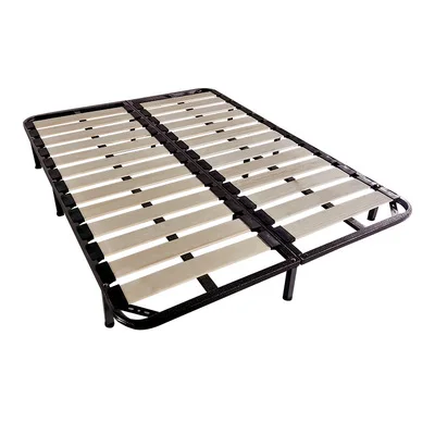 200*200 cm bed frame folding solid wood slats metal bed base