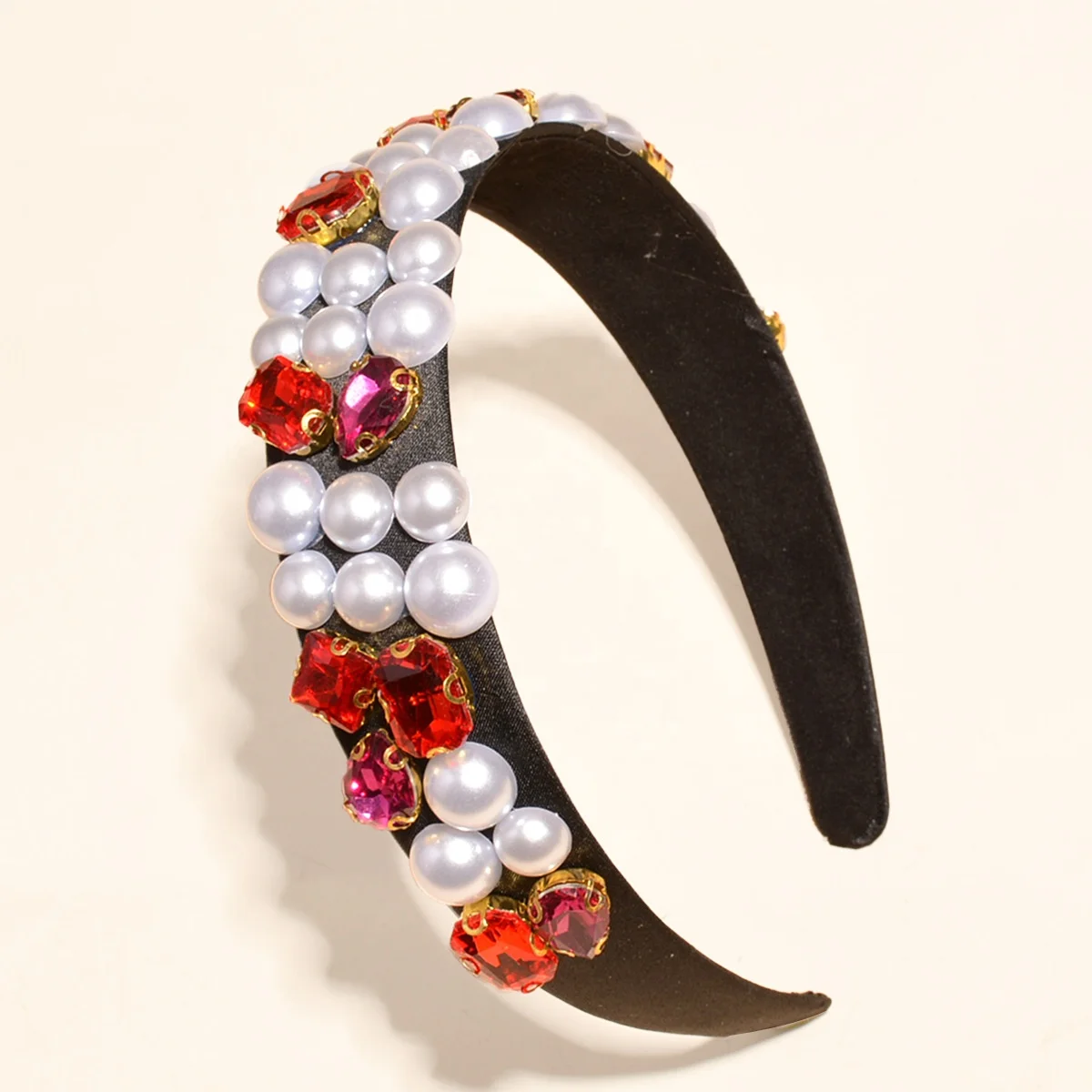 
Luxury Diamond Pearl Flower Jewelry Hairband Wholesale Fashion Crystal for woman baroque hair accessories 