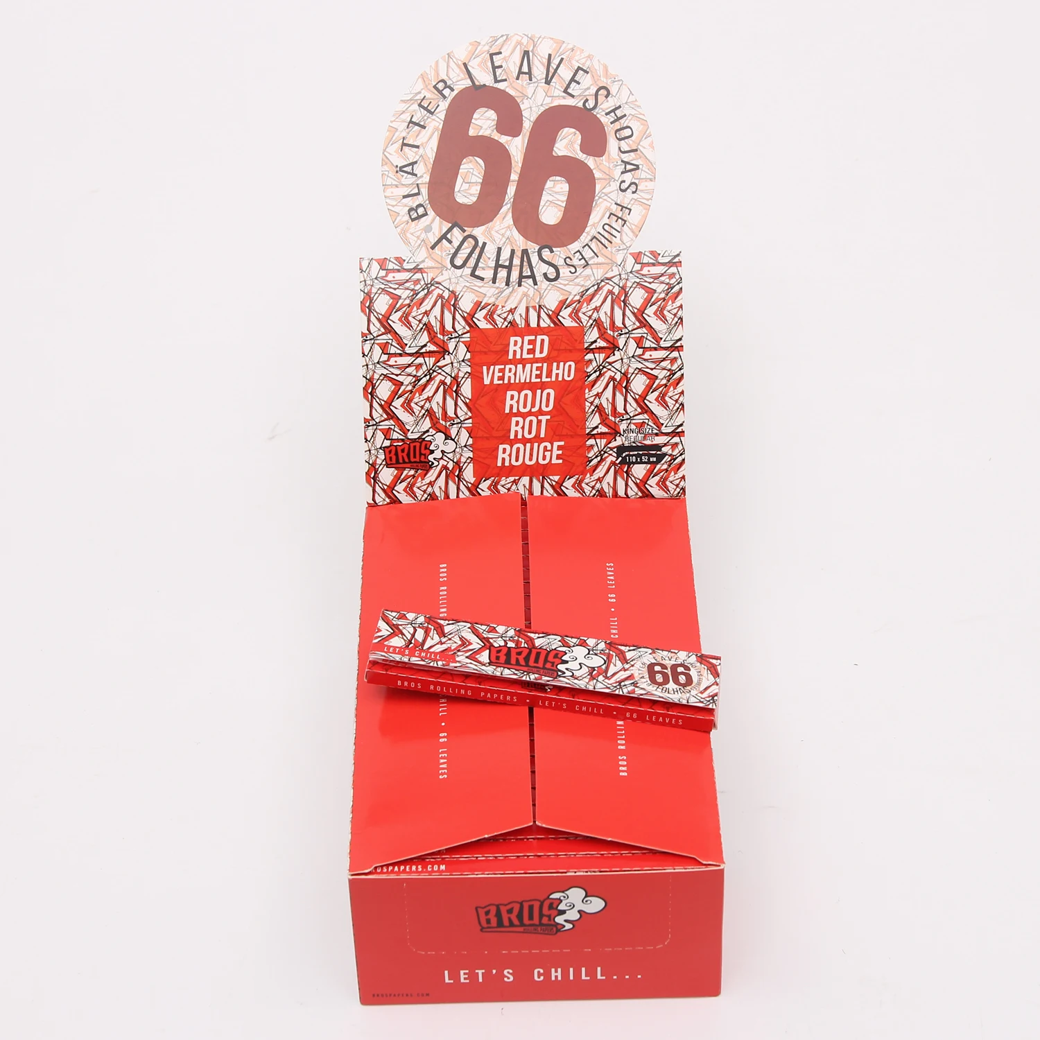 Bros 66 red smoke paper organic smoking rolling paper  tobacco rolling paper custom brand
