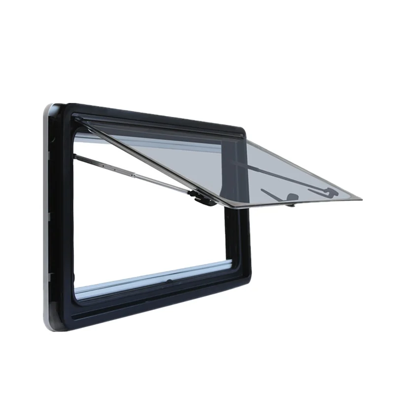 700*300 mm double glazed acrylic RV window ASA frame with Fly Screen and Roller Blind for RV Caravan Motorhome