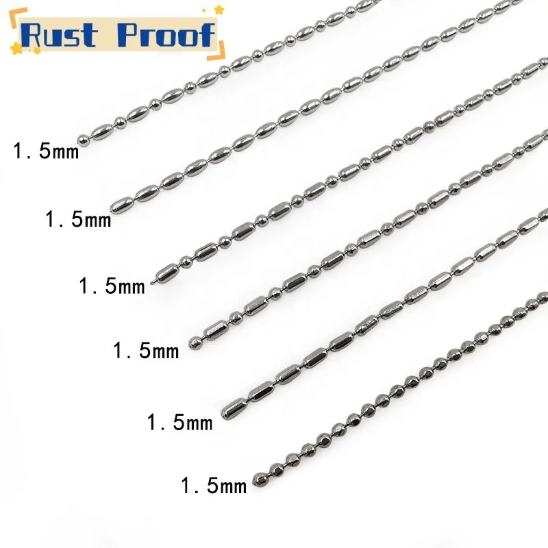 1.5mm 2mm 3mm 4mm 5mm Hip Hop Necklace Cuban Chain Waist Silver Mens Chain Manufacturer Rope Link Stainless Steel Rope Chain