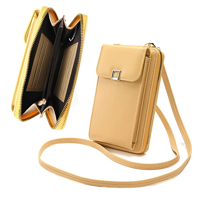 Small Soft PU Leather Cell Purse Mini Shoulder Bag with Strap Card Slots Handbags for Crossbody Phone Bag Ladies