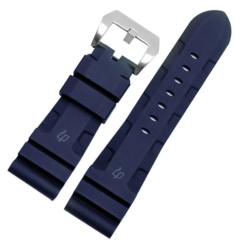 sport solid color gray navy blue army green 22mm 24mm 26mm soft rubber watch band silicone For Panerai watch strap