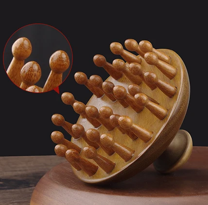 Wooden scalp comb scalp massage brush wood Wide Tooth Hair Brush Shampoo Brush Wet Dry Hair scalp massager for hair growth