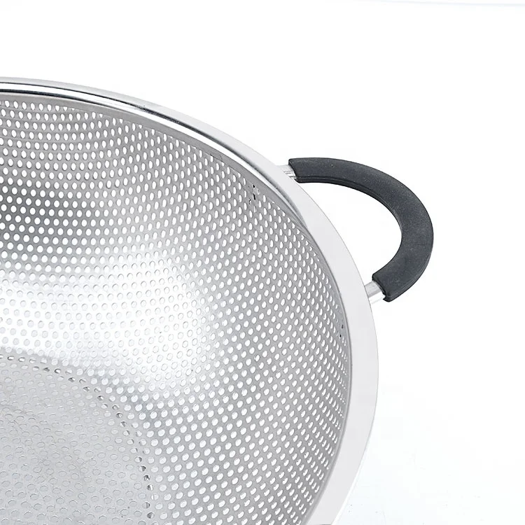 Stainless Steel Micro-Perforated Strainer Vegetable Basket Fruit Colander