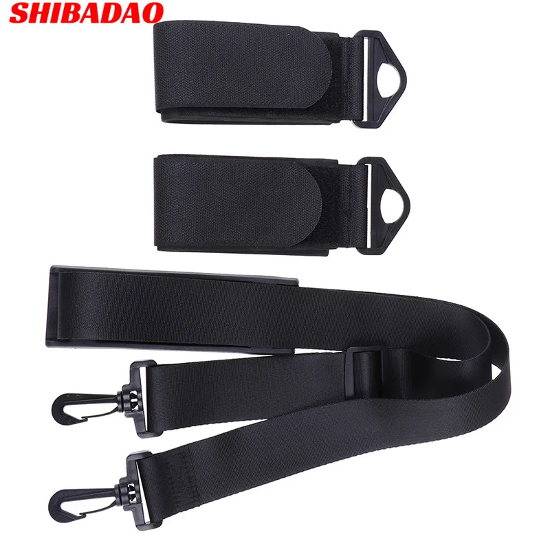 Adjustable Skiing Pole Shoulder Hand Carrier Lash Handle Straps Hook Loop Protecting Black Nylon Ski Handle Strap Bags