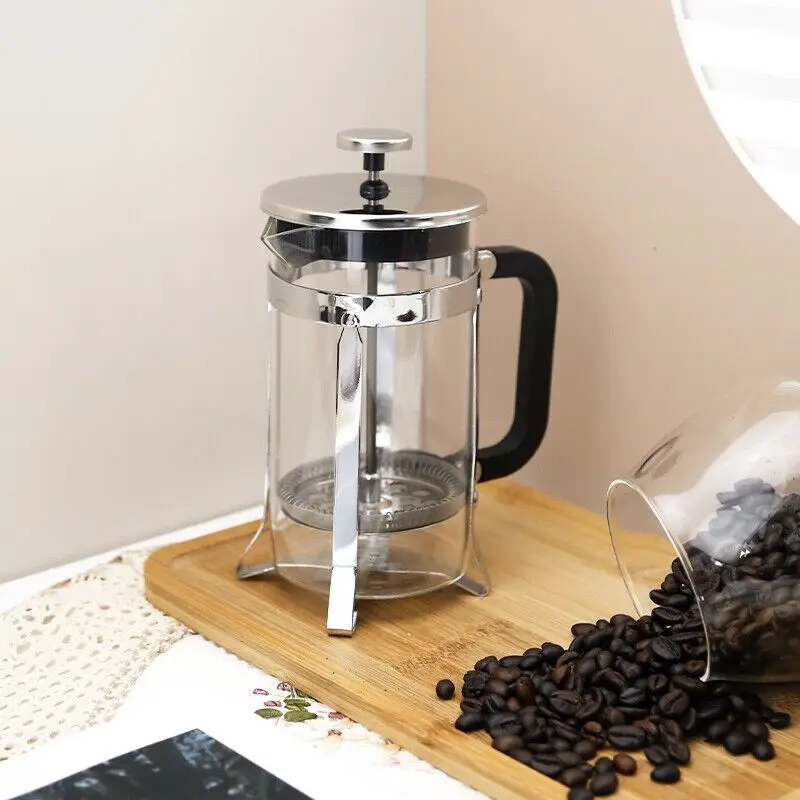 high borosilicate glass french press coffee maker coffee plunger 304 stainless steel