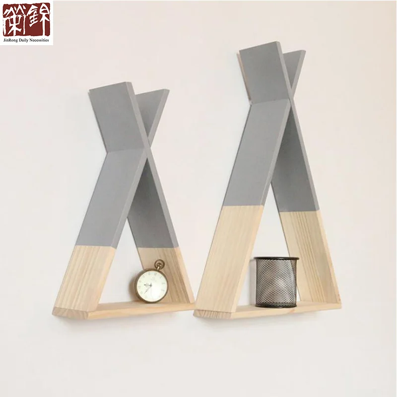 
Nursery organizer solid wood floating wall book shelf Factory wholesale Wall Mount cube Shelf 