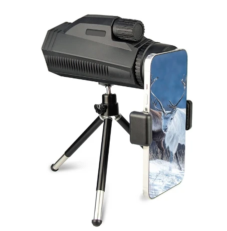 12x50 High Powered Monocular with Tripod and Smartphone Adapter Waterproof Hiking Monocular Telescope Gifts For Men