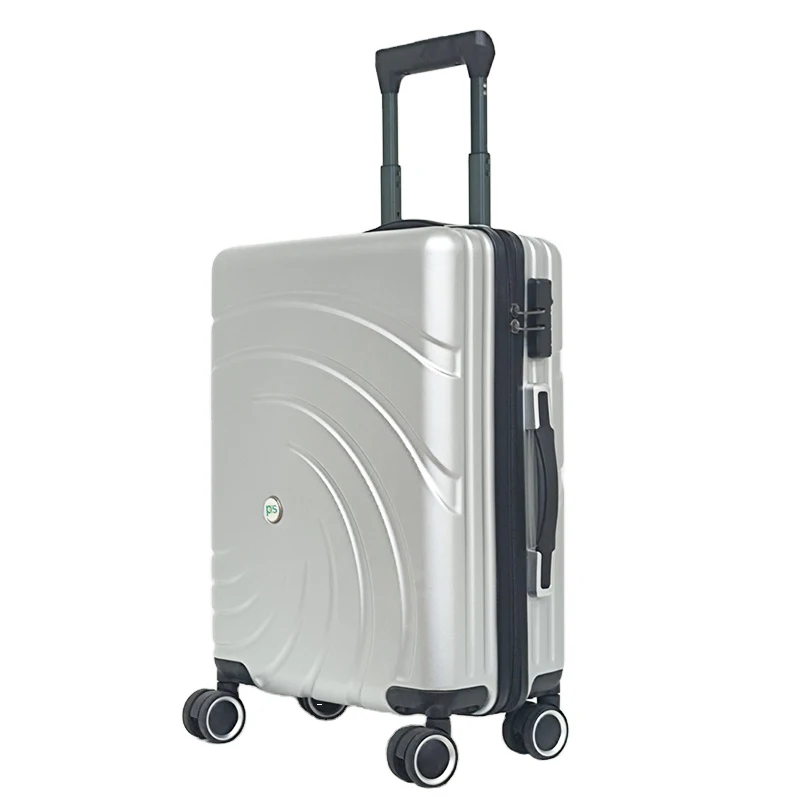 Silver New Design Business Used 20 Inch ABS Travel Trolley Suitcase Luggage Bag with Aluminum Trolley