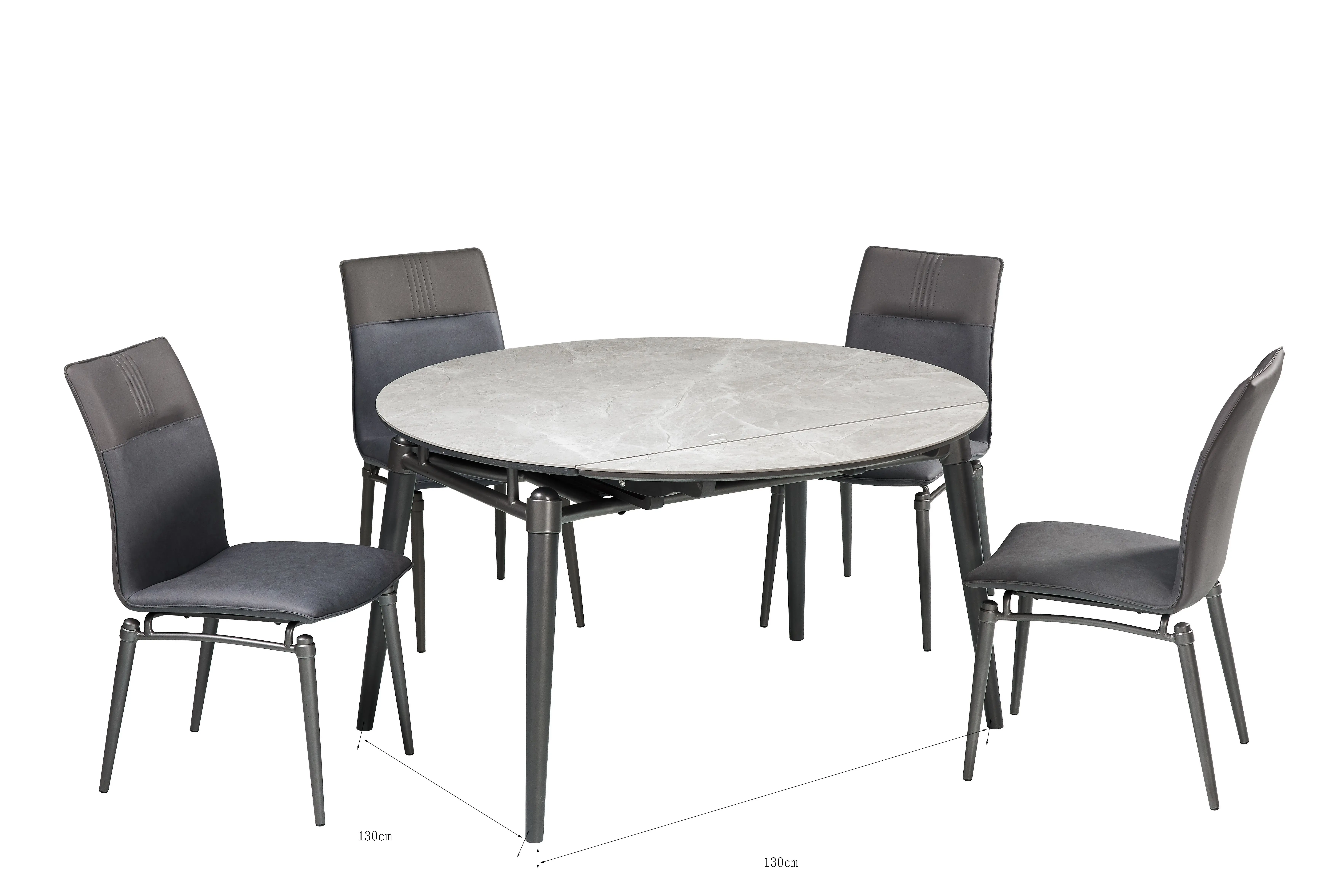 
Table and chairs modern metal leg foldable table sintered top competitive price hot sale restaurant dining set 