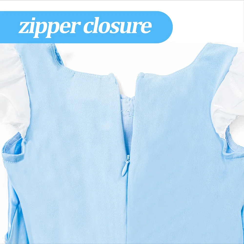 Disney Princess Costume, Fancy Dress Up Outfit for Birthday Party 3-12Years Snow White Cinderella Belle Aurora Rapunzel