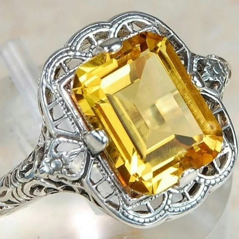 Optional Sapphire Zircon Yellow Topaz Amethyst Ring
