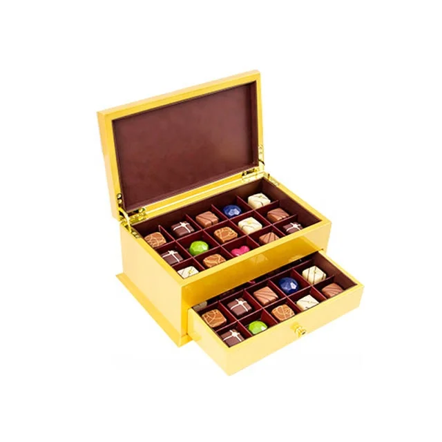 one darwer gold wooden chocolate box dubai