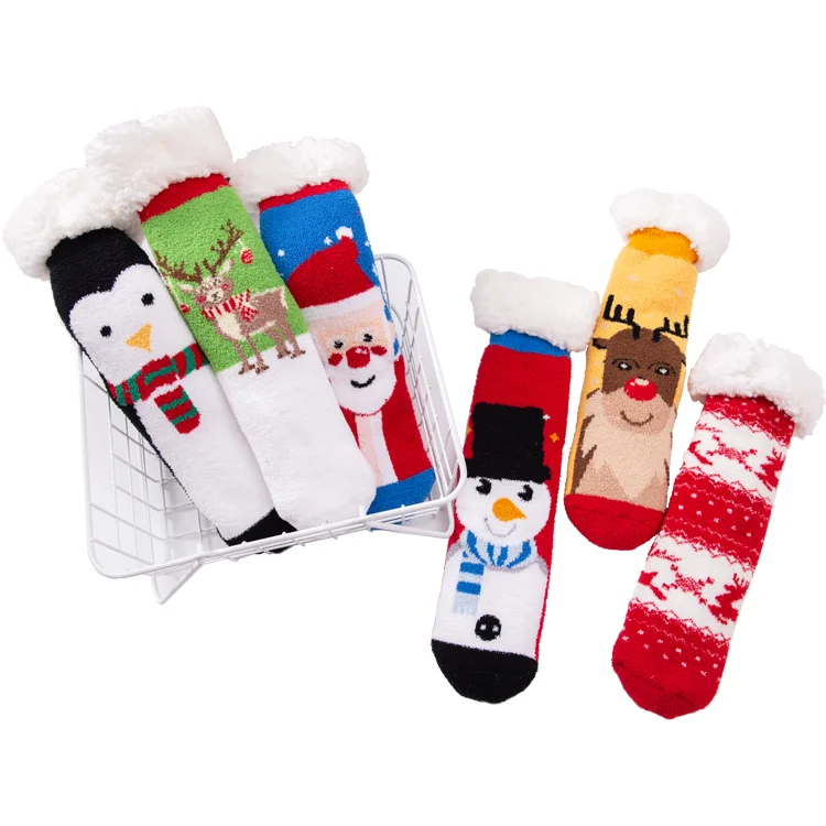 Chinese Factory Ladies Fabric Winter Home Point Pastic Floor Socks