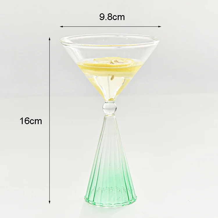 Colored Stripe Champagne Glass Wine Ice Cream Dessert Glass Elegant Martini Glasses Handmade Coffee Mug