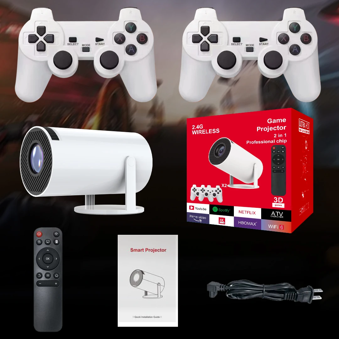 Hot Sale HY300 Game Combo Projector X30Max Home Smart Game Console Projector with Dual Game Mat and Host Wireless Bluetooth