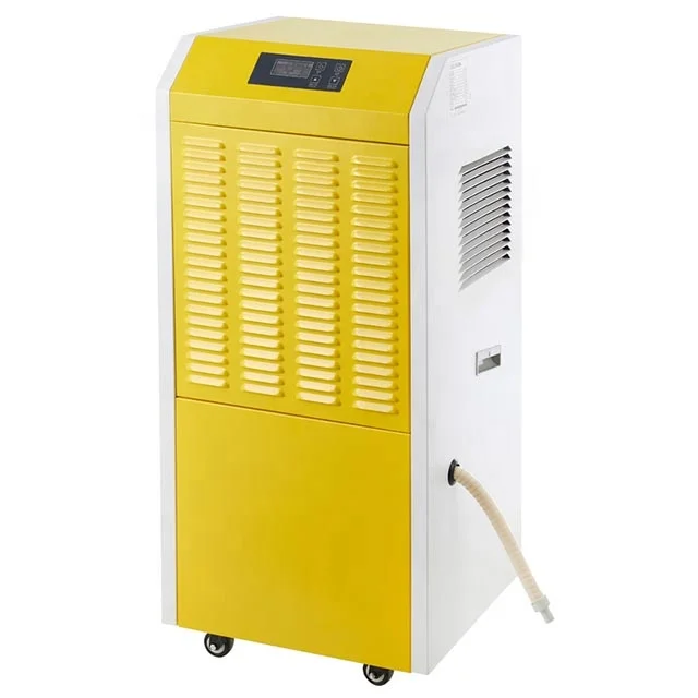In stock ready to ship yellow color metal housing 90L industrial commercial dehumidifier portable