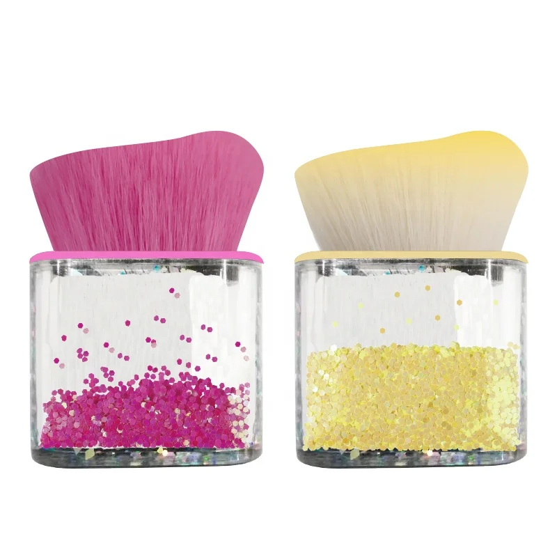 Clear plastic handle cosmetic single foundation brush crystal foundation makeup brush