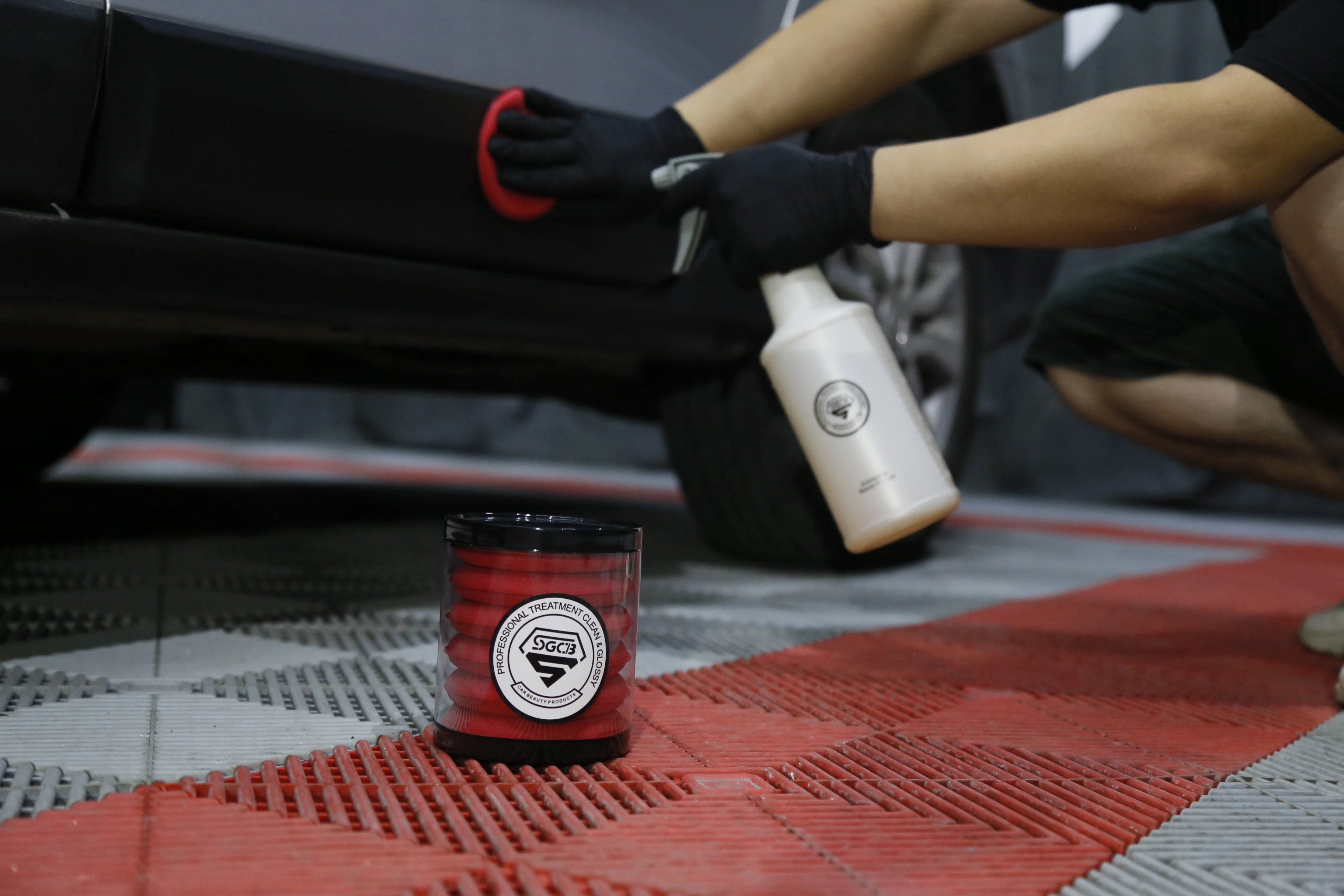 SGCB Edge Pressing Auto Foam Wax Applicator Pad Car Tyre Dressing Sponge Applicator