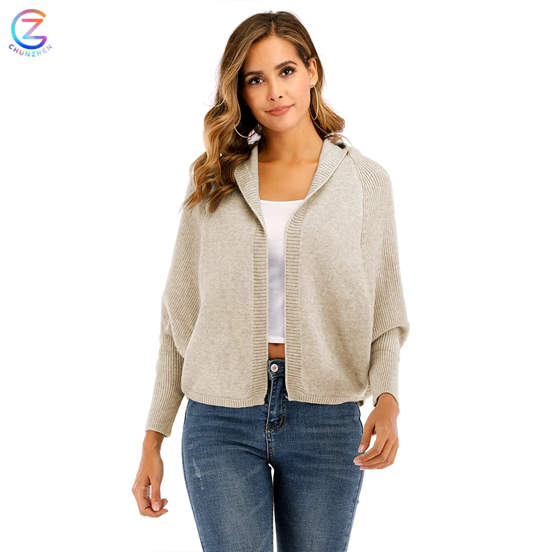 
Womens 100% cashmere fleece grey fluffy roll neck short thick mini cropped sweaters cardigan 